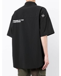 schwarzes bedrucktes Kurzarmhemd von AAPE BY A BATHING APE