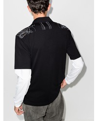 schwarzes bedrucktes Kurzarmhemd von Marcelo Burlon County of Milan