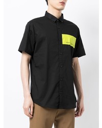 schwarzes bedrucktes Kurzarmhemd von Armani Exchange