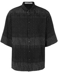 schwarzes bedrucktes Kurzarmhemd von Damir Doma