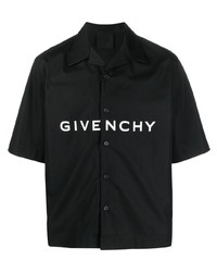 schwarzes bedrucktes Kurzarmhemd von Givenchy