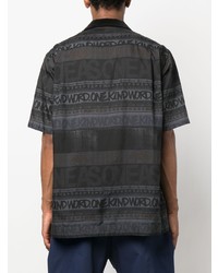 schwarzes bedrucktes Kurzarmhemd von Sacai