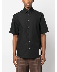 schwarzes bedrucktes Kurzarmhemd von Lanvin