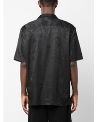 schwarzes bedrucktes Kurzarmhemd von Han Kjobenhavn
