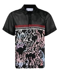 schwarzes bedrucktes Kurzarmhemd von Koché