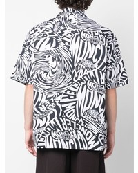 schwarzes bedrucktes Kurzarmhemd von Moncler