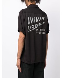 schwarzes bedrucktes Kurzarmhemd von VISVIM