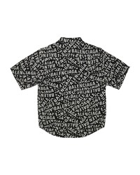 schwarzes bedrucktes Kurzarmhemd von Balenciaga