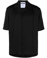 schwarzes bedrucktes Kurzarmhemd von Moschino