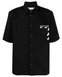 schwarzes bedrucktes Kurzarmhemd von Off-White