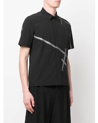 schwarzes bedrucktes Kurzarmhemd von Heliot Emil