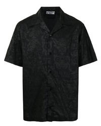schwarzes bedrucktes Kurzarmhemd von VERSACE JEANS COUTURE
