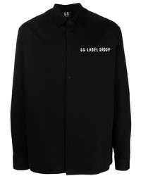 schwarzes bedrucktes Langarmhemd von 44 label group