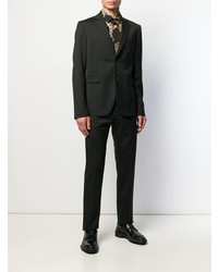 schwarzes bedrucktes Langarmhemd von Versace Collection