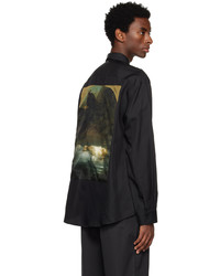 schwarzes bedrucktes Langarmhemd von Oamc
