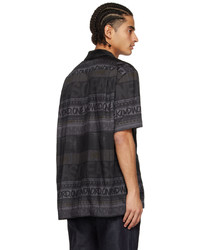 schwarzes bedrucktes Langarmhemd von Sacai