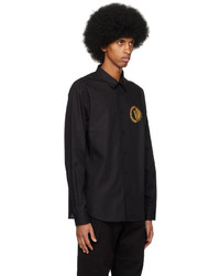 schwarzes bedrucktes Langarmhemd von VERSACE JEANS COUTURE
