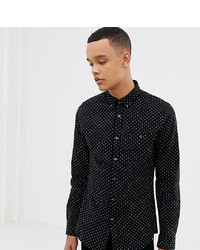 schwarzes bedrucktes Langarmhemd von Burton Menswear