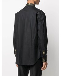 schwarzes bedrucktes Langarmhemd von Philipp Plein