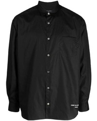 schwarzes bedrucktes Langarmhemd von Comme des Garcons Homme