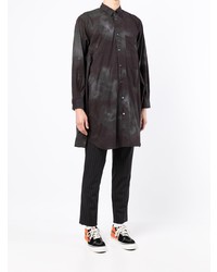 schwarzes bedrucktes Langarmhemd von Comme Des Garcons SHIRT