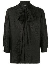 schwarzes bedrucktes Langarmhemd von COOL T.M