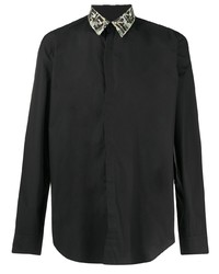 schwarzes bedrucktes Langarmhemd von Fendi