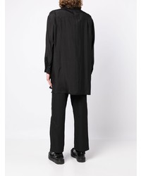 schwarzes bedrucktes Langarmhemd von Yohji Yamamoto