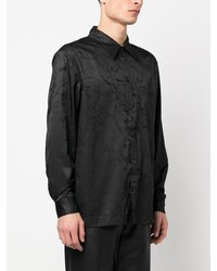 schwarzes bedrucktes Langarmhemd von Han Kjobenhavn