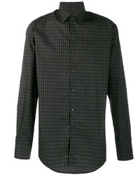 schwarzes bedrucktes Langarmhemd von Karl Lagerfeld