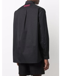 schwarzes bedrucktes Langarmhemd von Valentino