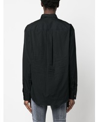 schwarzes bedrucktes Langarmhemd von DSQUARED2