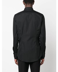 schwarzes bedrucktes Langarmhemd von DSQUARED2