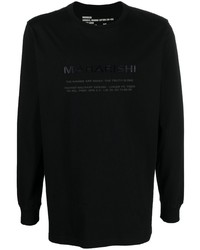 schwarzes bedrucktes Langarmhemd von Maharishi