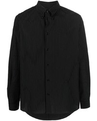 schwarzes bedrucktes Langarmhemd von MM6 MAISON MARGIELA