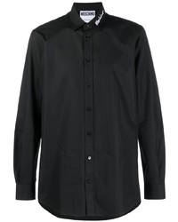 schwarzes bedrucktes Langarmhemd von Moschino