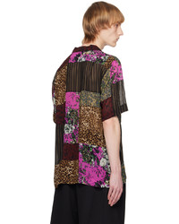 schwarzes bedrucktes Langarmhemd von Dries Van Noten