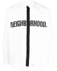 schwarzes bedrucktes Langarmhemd von Neighborhood