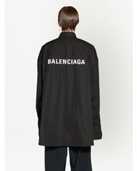 schwarzes bedrucktes Langarmhemd von Balenciaga