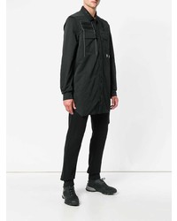 schwarzes bedrucktes Langarmhemd von Rick Owens DRKSHDW