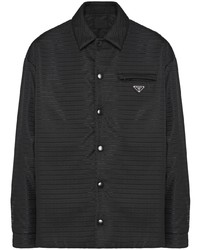 schwarzes bedrucktes Langarmhemd von Prada