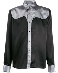 schwarzes bedrucktes Langarmhemd von Sss World Corp