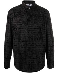 schwarzes bedrucktes Langarmhemd von VERSACE JEANS COUTURE
