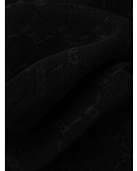 schwarzes bedrucktes Langarmshirt aus Netzstoff von DSQUARED2