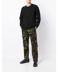 schwarzes bedrucktes Langarmshirt von AAPE BY A BATHING APE