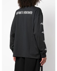 schwarzes bedrucktes Langarmshirt von Nike