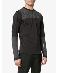 schwarzes bedrucktes Langarmshirt von Adidas By White Mountaineering