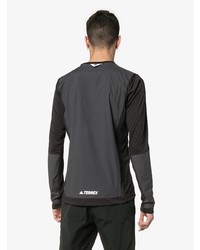 schwarzes bedrucktes Langarmshirt von Adidas By White Mountaineering