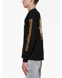 schwarzes bedrucktes Langarmshirt von Amiri