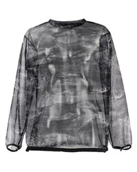 schwarzes bedrucktes Langarmshirt von And Wander